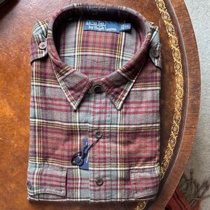 Polo by Ralph Lauren Men's Plaid Shirt - Red and Green